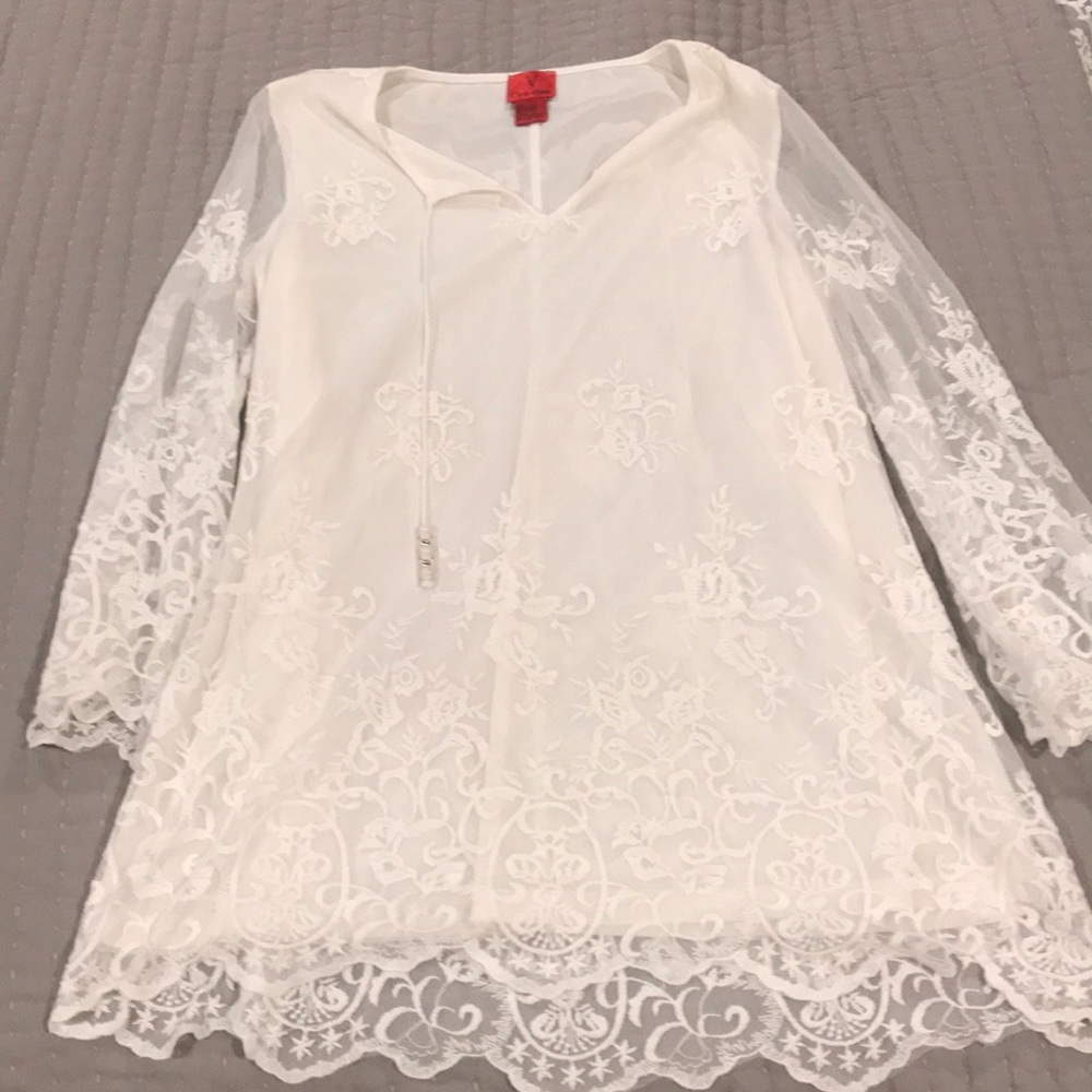 Lace Overlay Blouse